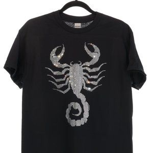 High Quality Scorpion Rhinestone Bling Bling Short Sleeve T-shirt